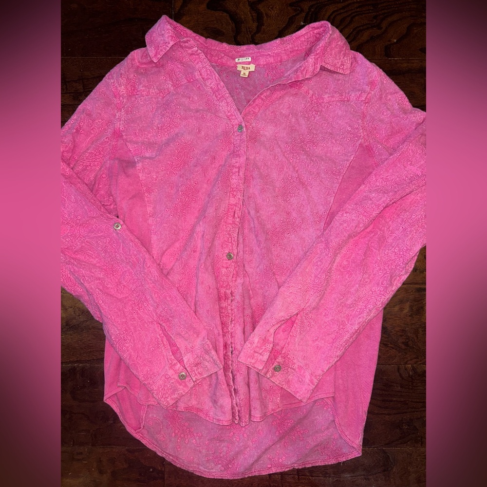 Reba Pink Button Down Shirt for Women